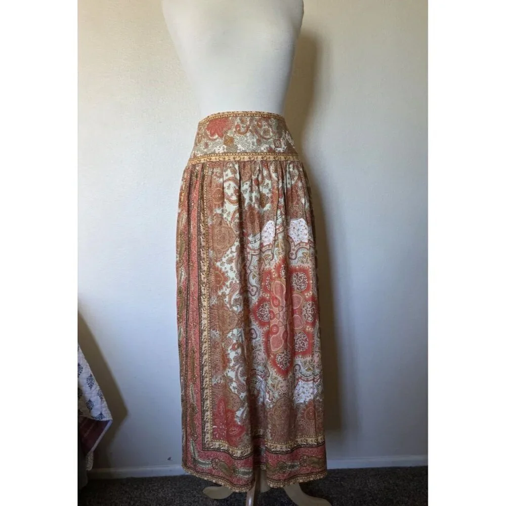 House of Harlow 1960 Linen Blend Paisley Maxi Skirt XS | Boho Festival - Picture 7 of 15